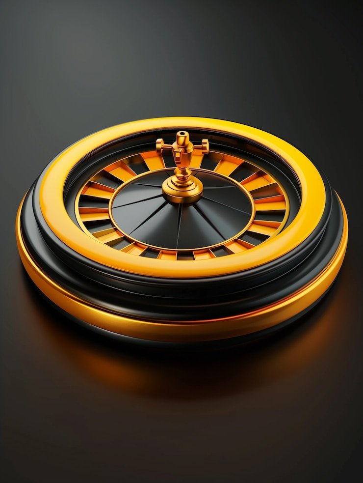 Roulette wheel in HD studio setup with electronic betting terminal